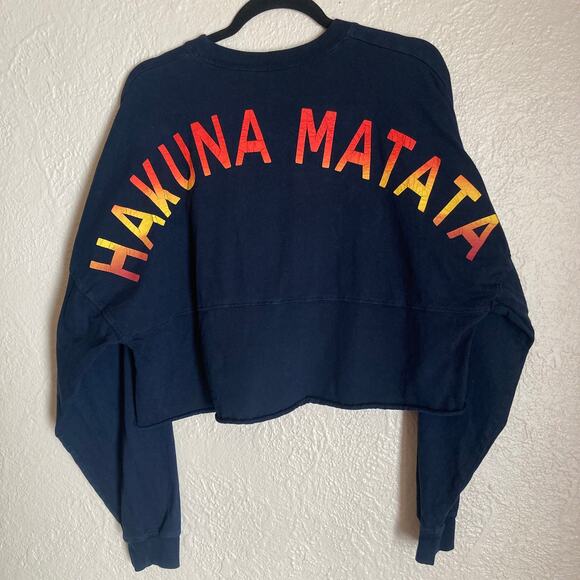 Disney The Lion King Hakuna Matata Dark Blue Cropped Spirit Jersey Size Medium - Picture 4 of 9